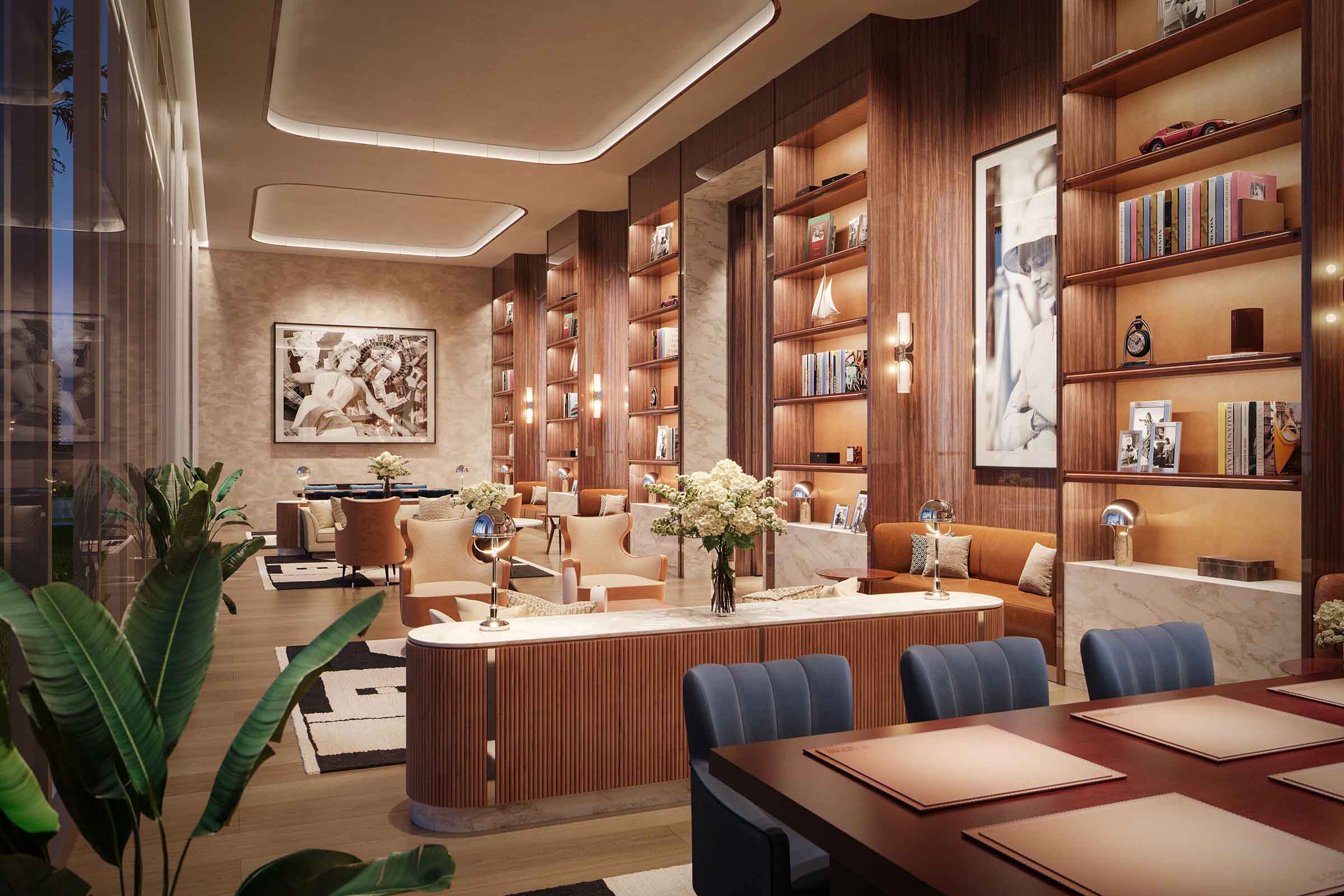 Rendering of Cipriani Residences Brickell Miami Library