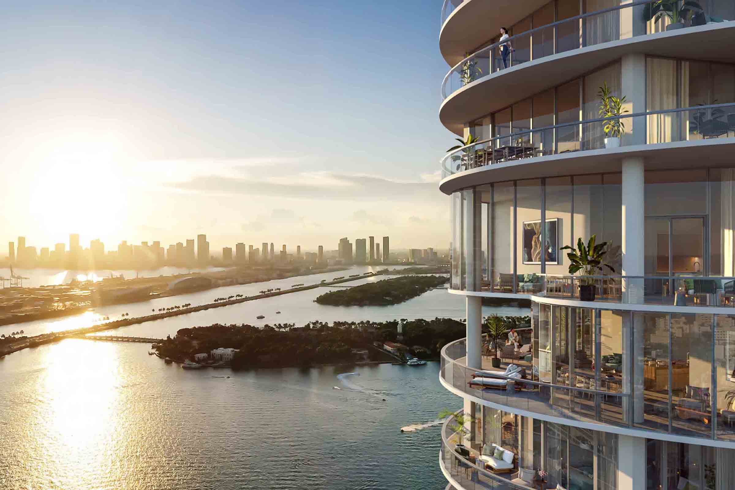 Rendering of Five Park Miami Beach Downtown View