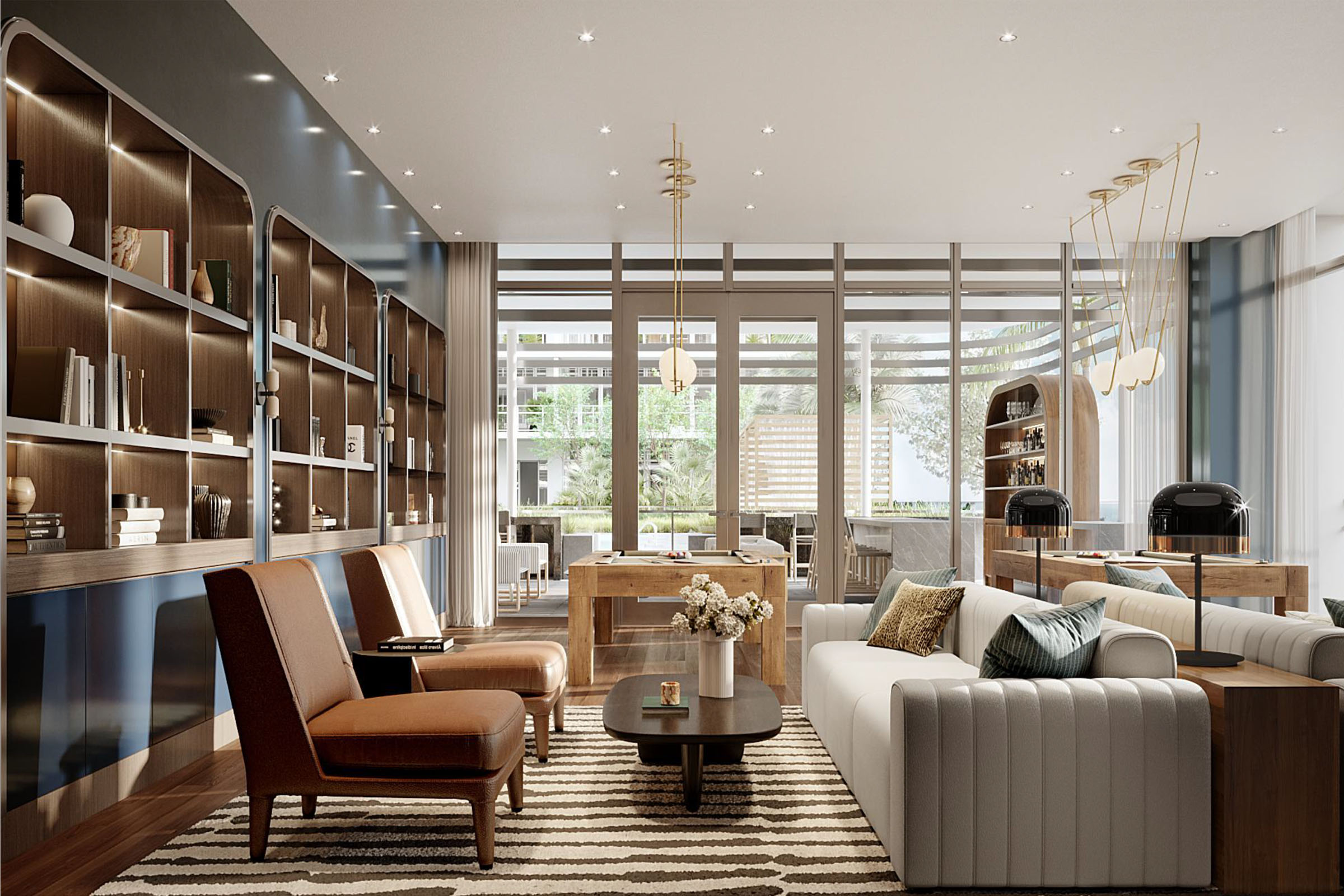 Rendering of Mr. C Tigertail Residences Billiards Room Lounge