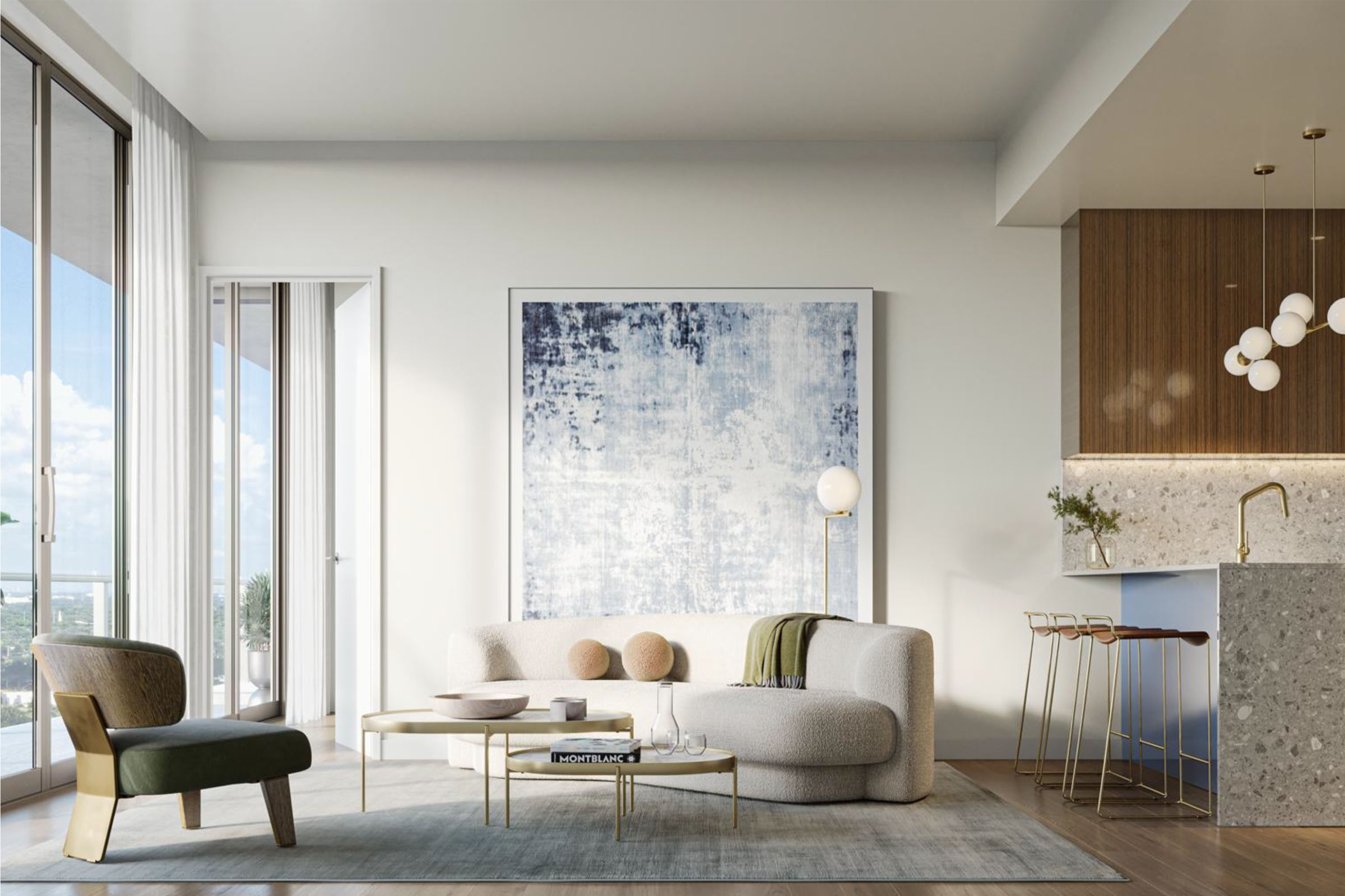 Rendering of Mr. C Tigertail Residences Kitchen Flow Through