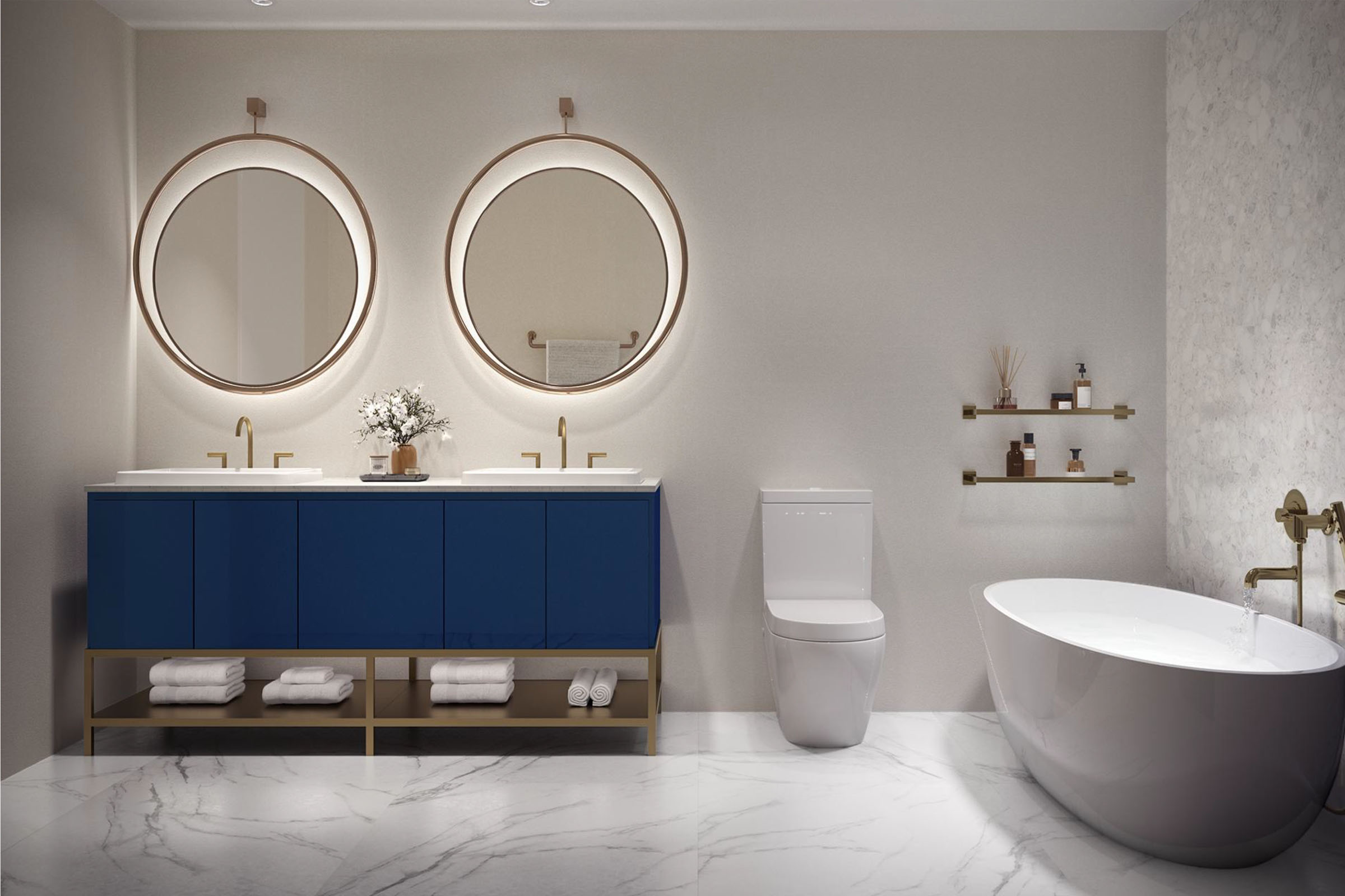 Rendering of Mr. C Tigertail Residences Master Bathroom