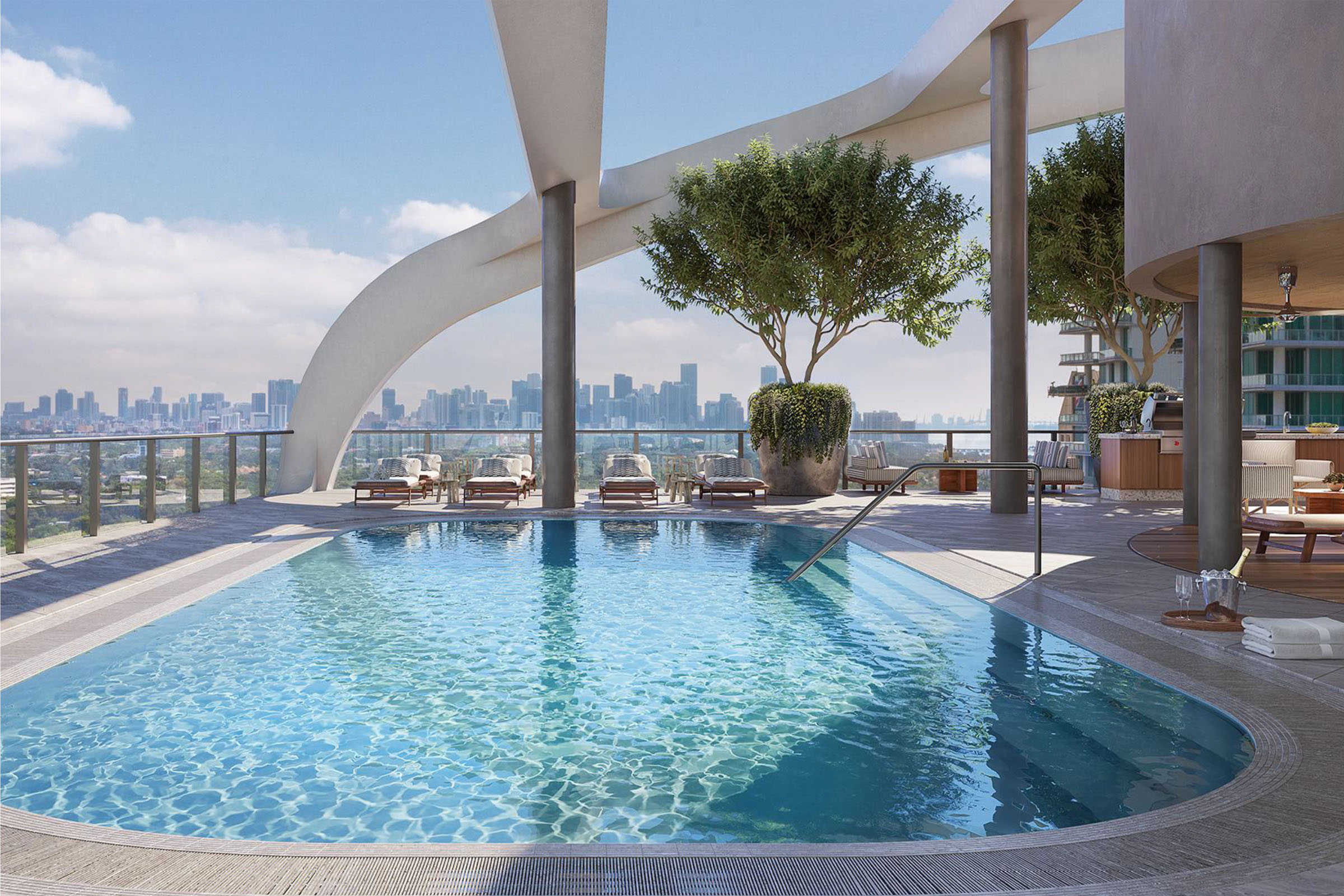 Rendering of Mr. C Tigertail Residences Rooftop Pool